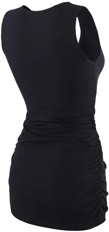 Nursing Maternity Top, Pregnant Breastfeeding Shirt, Women's Cotton V Neck Ruched Waist Double Layered Postpartum Tank