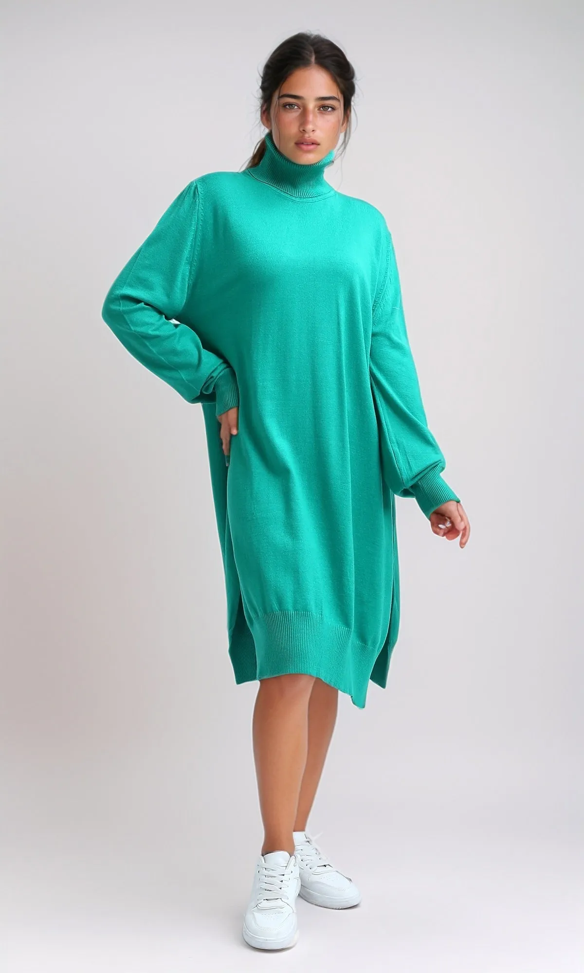 O201300 - Slip On Long Sleeves Knitted Pullover - Green