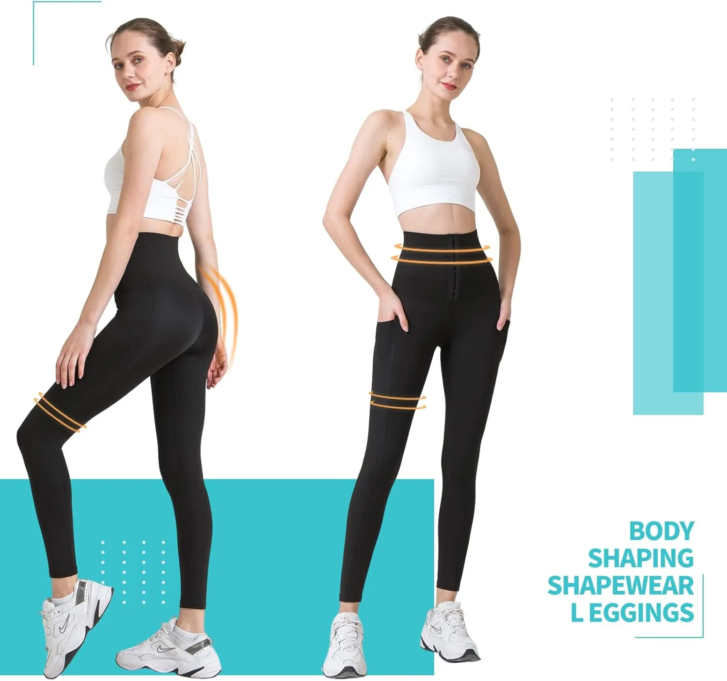OCIOVAN Women's High Waisted Yoga Pants with Adjustable Waist Corset Belt Leggings Sports Trousers Waist Trainer