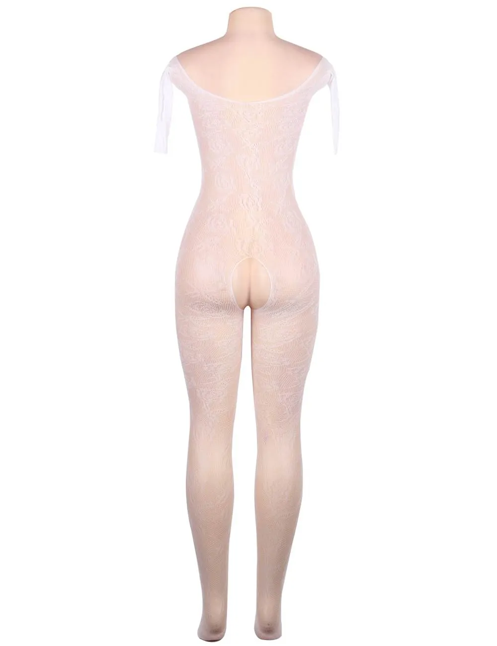 Open Crotch Rose Pattern Lace Bodystockings