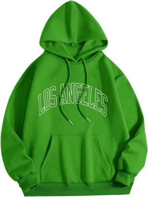 Oversized Hoodies for Men Women Letter Print Long Sleeve Hooded Sweatshirt Casual Loose Vintage Sports Tops with Pocket