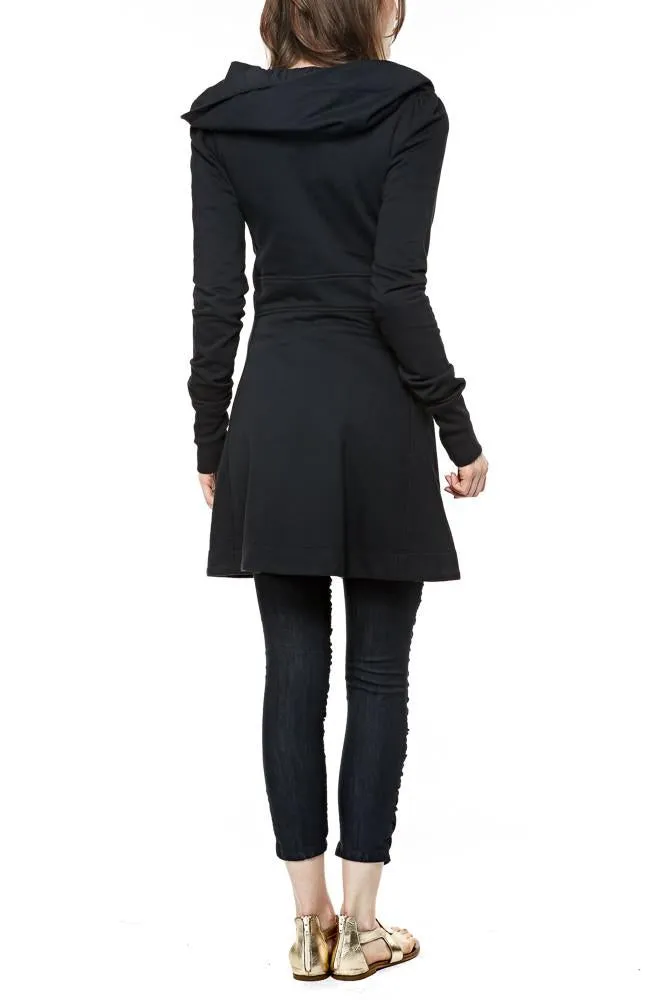 Prairie Underground Long Cloak Hoodie in Black