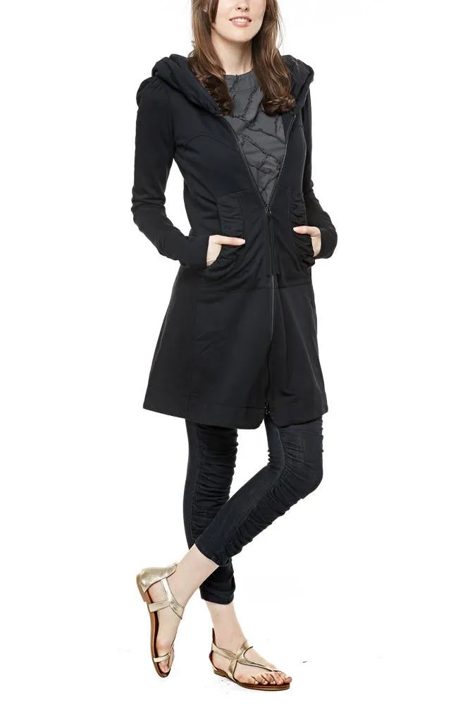 Prairie Underground Long Cloak Hoodie in Black