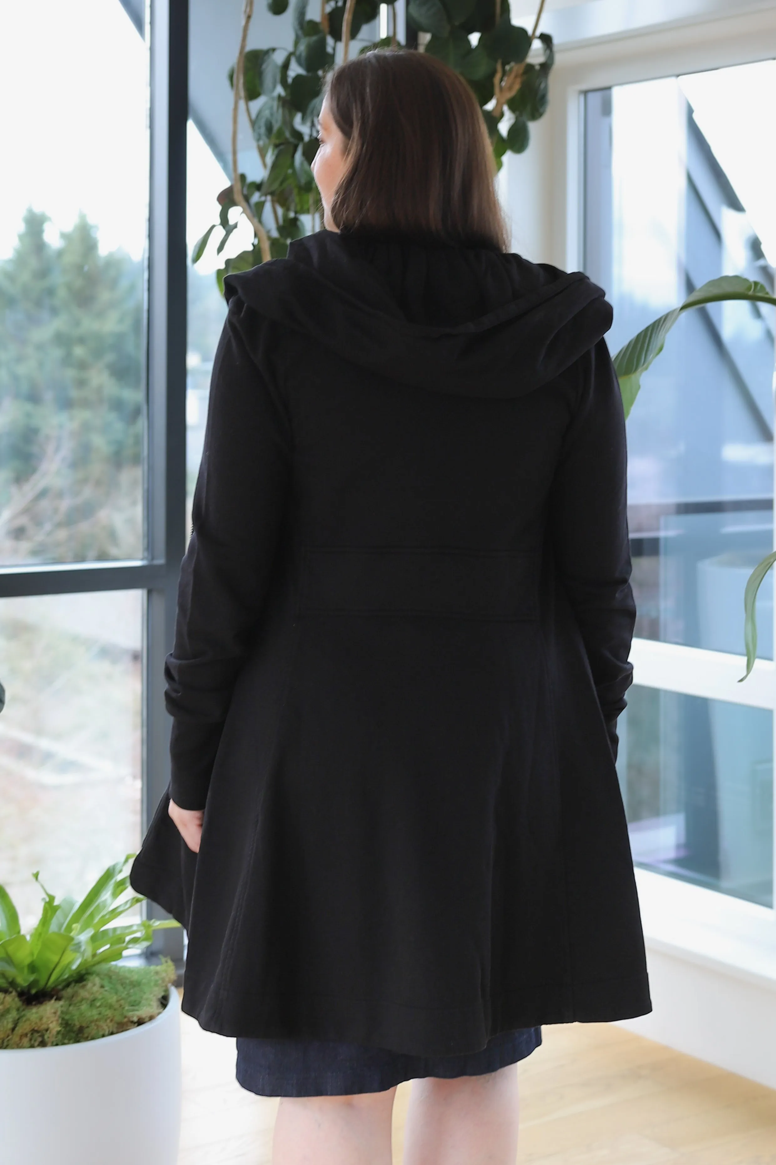 Prairie Underground Long Cloak Hoodie in Black