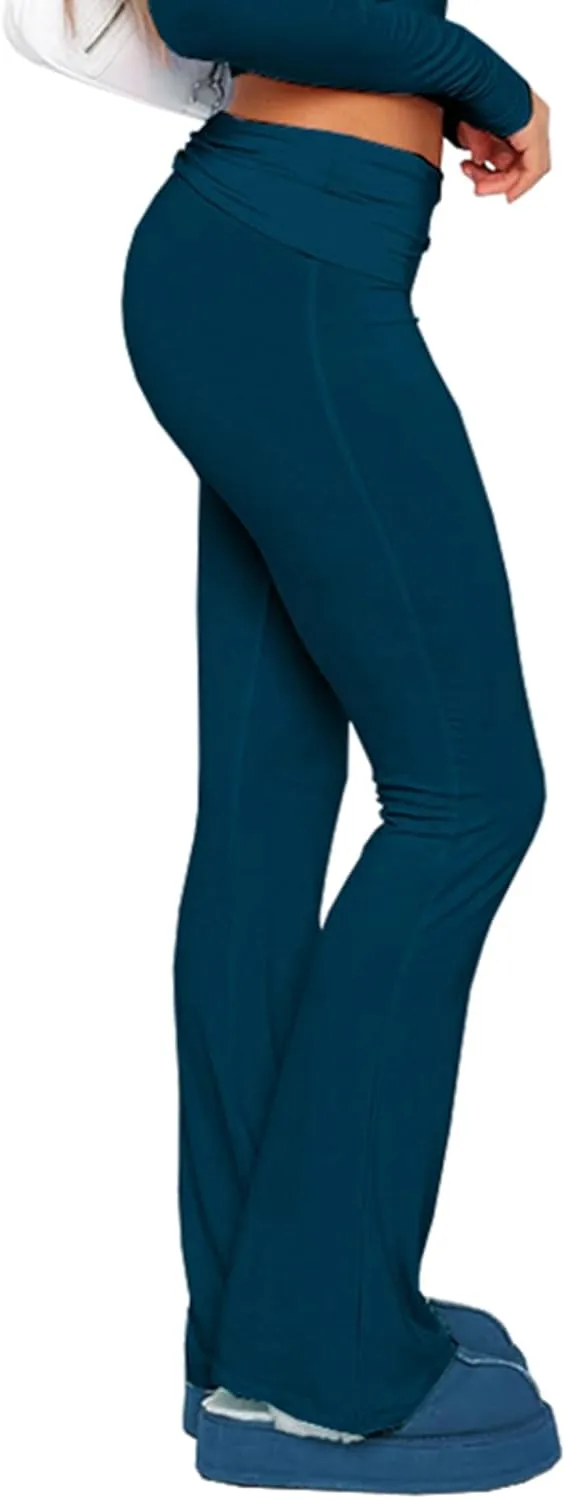 PRIVIMIX Women's Low Waisted Flare Leggings Bell Bottom Casual Lounge Bootcut Yoga Pants Sweatpants