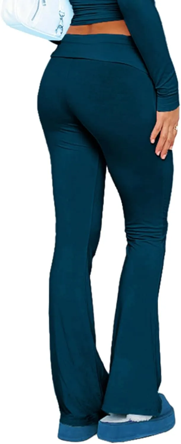 PRIVIMIX Women's Low Waisted Flare Leggings Bell Bottom Casual Lounge Bootcut Yoga Pants Sweatpants