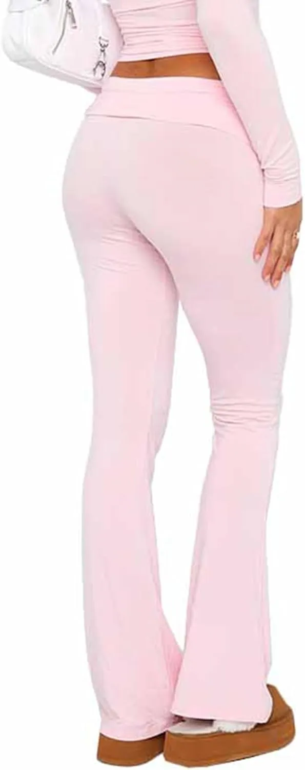 PRIVIMIX Women's Low Waisted Flare Leggings Bell Bottom Casual Lounge Bootcut Yoga Pants Sweatpants