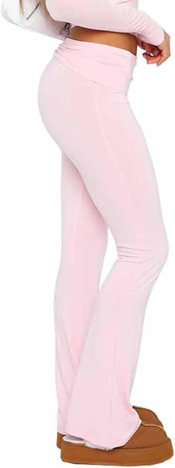 PRIVIMIX Women's Low Waisted Flare Leggings Bell Bottom Casual Lounge Bootcut Yoga Pants Sweatpants