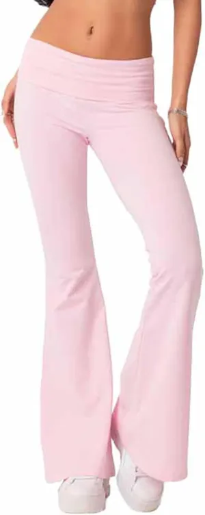 PRIVIMIX Women's Low Waisted Flare Leggings Bell Bottom Casual Lounge Bootcut Yoga Pants Sweatpants