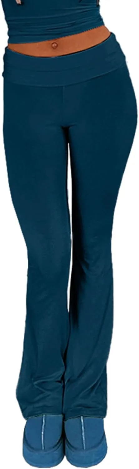 PRIVIMIX Women's Low Waisted Flare Leggings Bell Bottom Casual Lounge Bootcut Yoga Pants Sweatpants