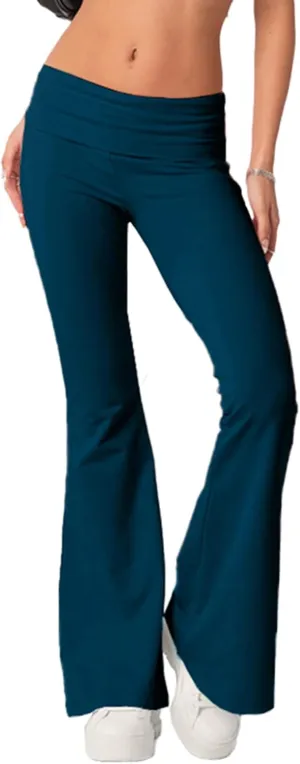 PRIVIMIX Women's Low Waisted Flare Leggings Bell Bottom Casual Lounge Bootcut Yoga Pants Sweatpants