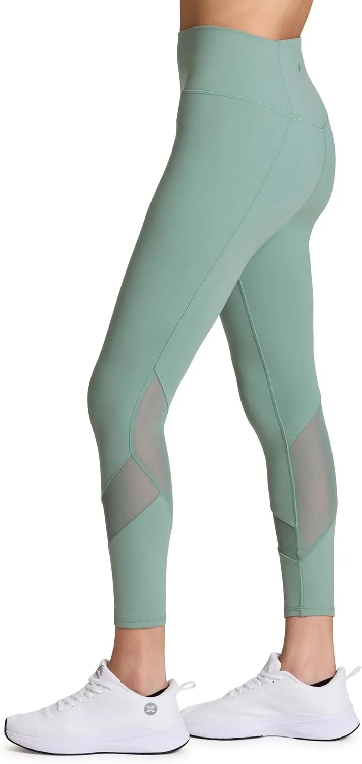 RBX Activewear Women's Yoga Leggings with Pockets, 7/8 Legging with Mesh Ankle Length Workout Pants Squat Proof Tights
