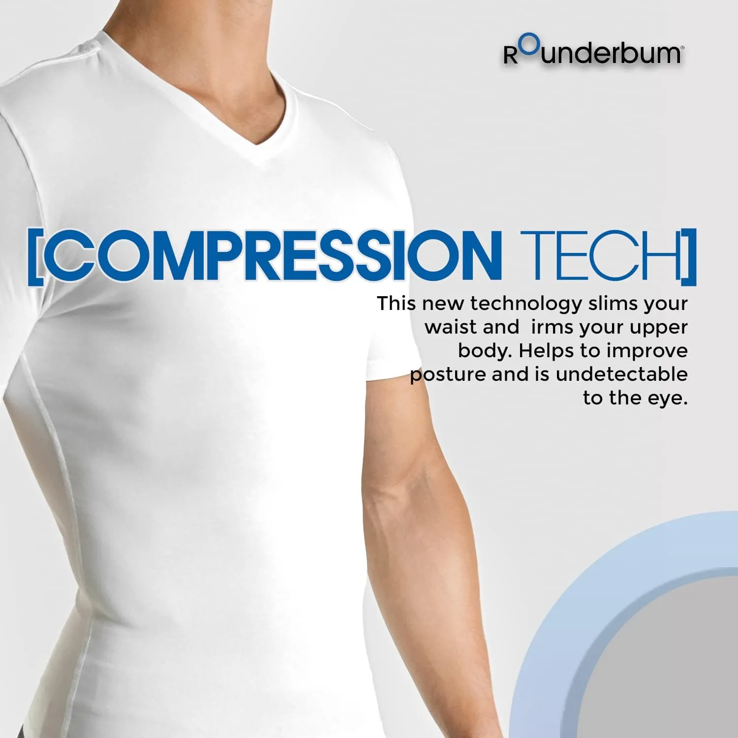 Rounderbum Mens Underwear | Compression Technology | Slim fit Cotton | Core Support Underwear | Slimming Male Tank Top