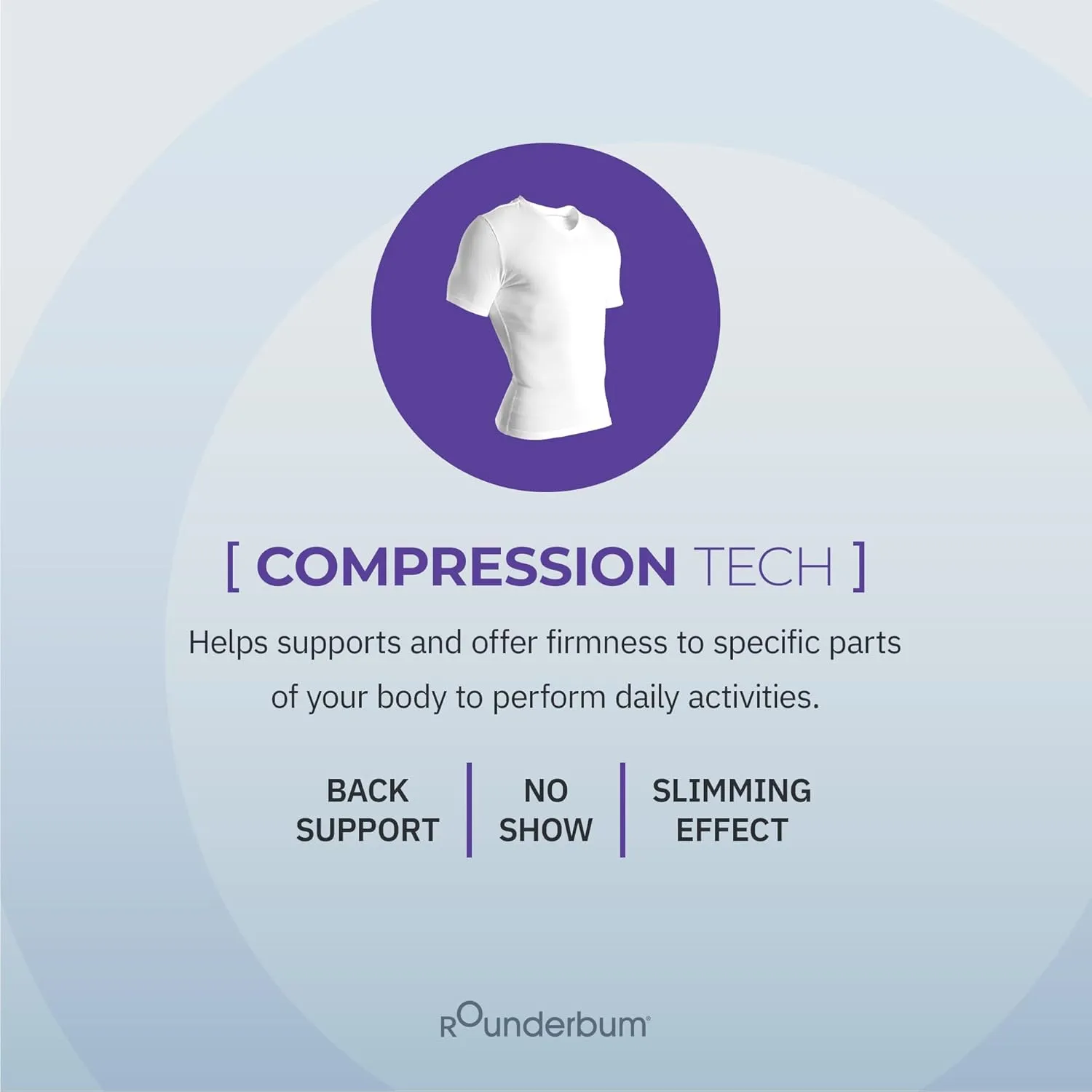 Rounderbum Mens Underwear | Compression Technology | Slim fit Cotton | Core Support Underwear | Slimming Male Tank Top
