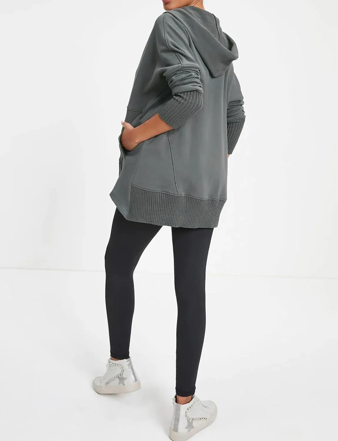 R.Vivimos Womens Oversized Sweatshirts Fall Essential Hoodies Pullover Cotton Long Sleeve Button Up Casual Tops with Pockets