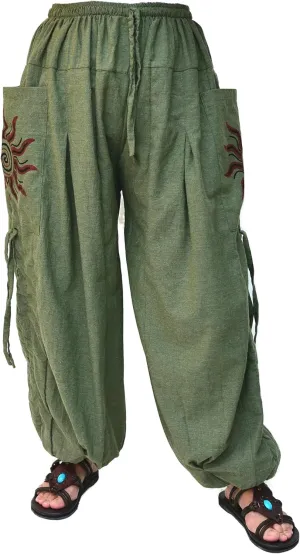 Siamrose Casual Yoga Harem Pants Men Women Baggy Lounge Trousers Adjustable Length 2 Pockets