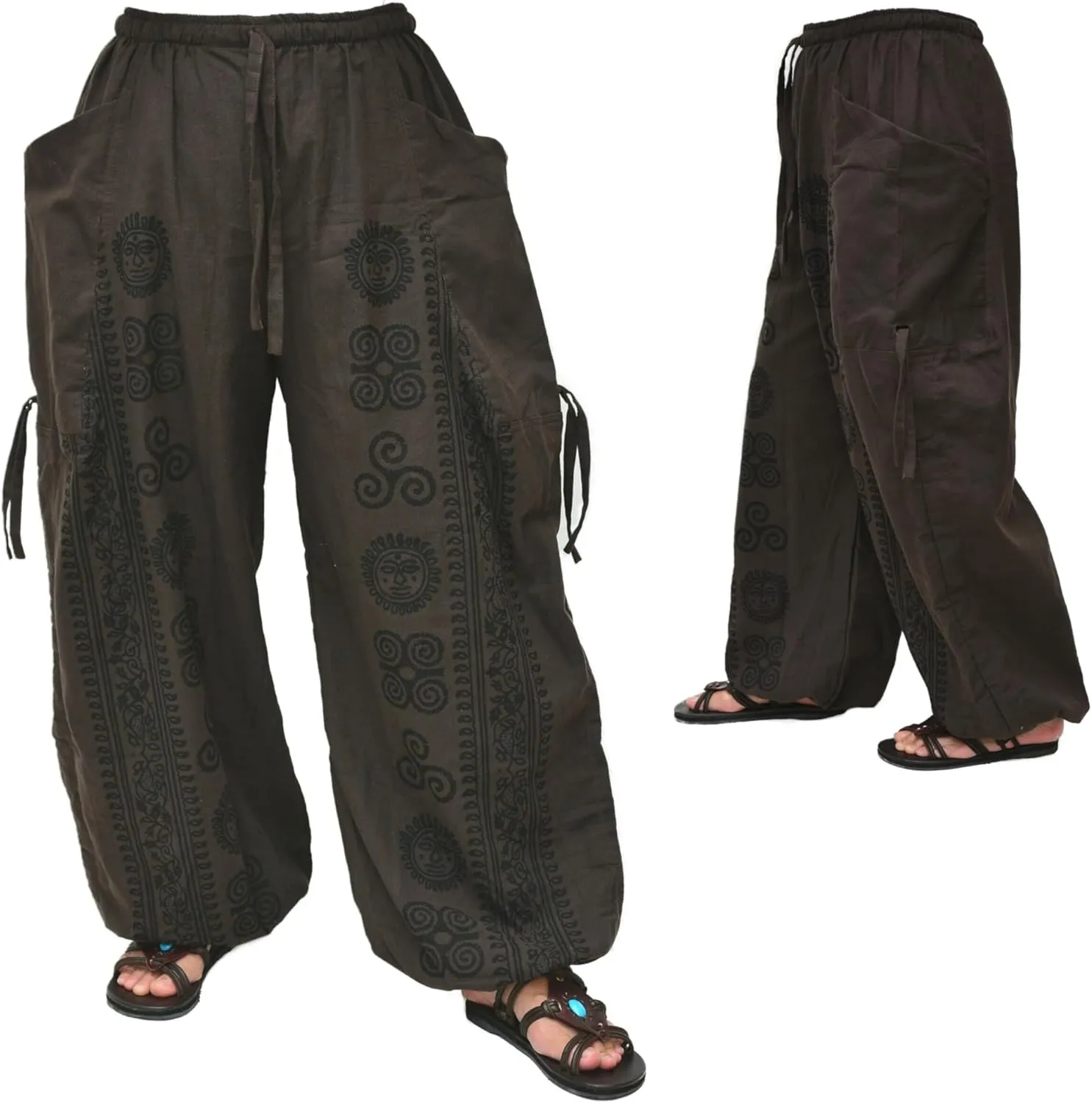 Siamrose Yoga Harem Pants Men Women Baggy Casual Lounge Trousers Adjustable Length 2 Pockets