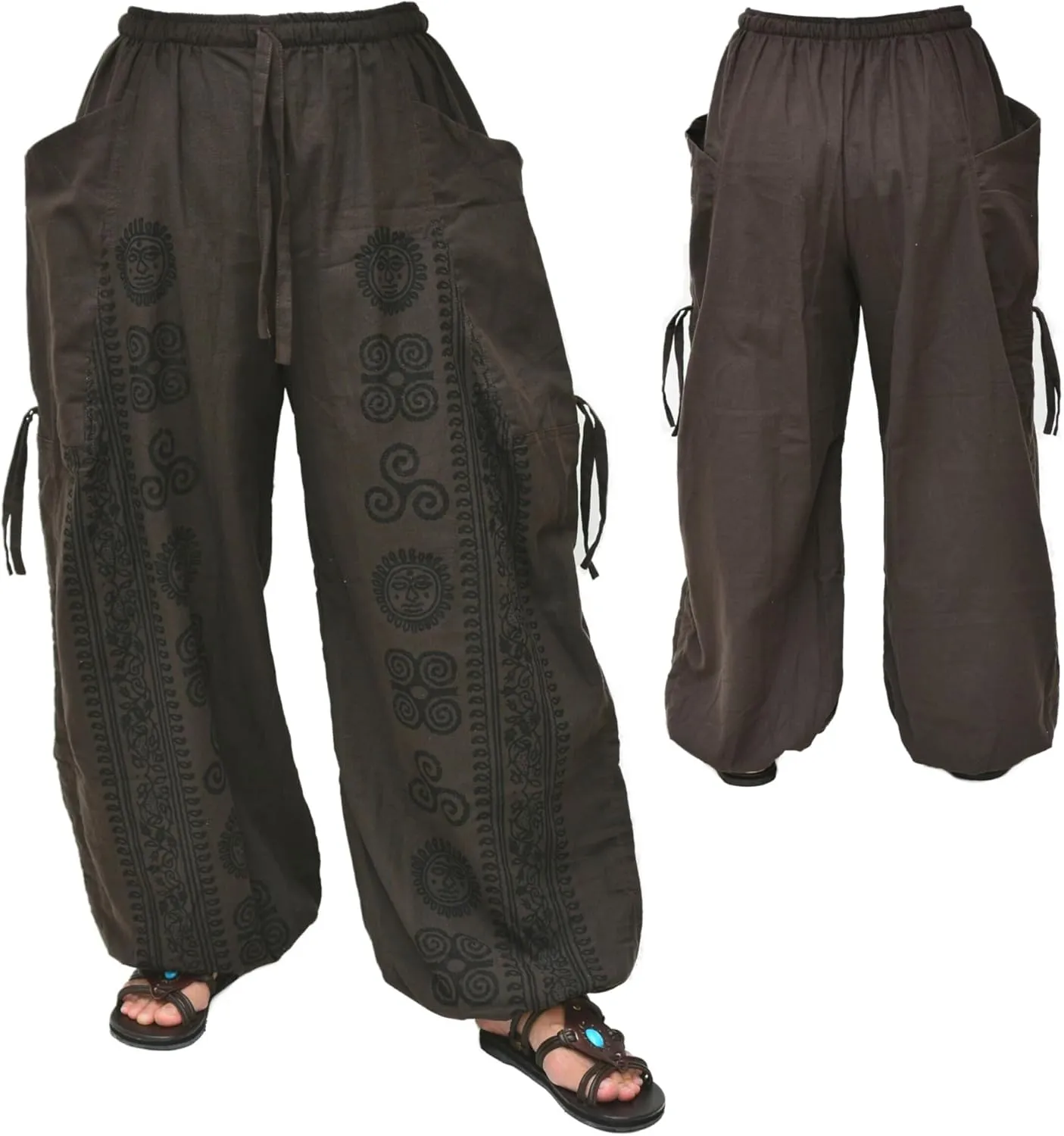 Siamrose Yoga Harem Pants Men Women Baggy Casual Lounge Trousers Adjustable Length 2 Pockets