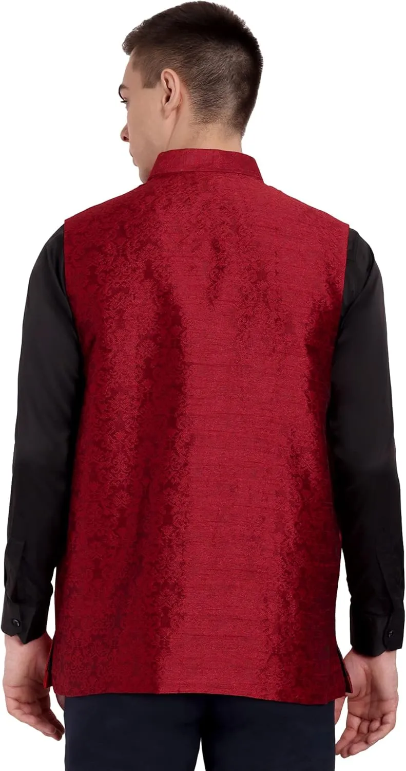 SKAVIJ Men's Nehru Jacket Waistcoat for Wedding Party and Festivals