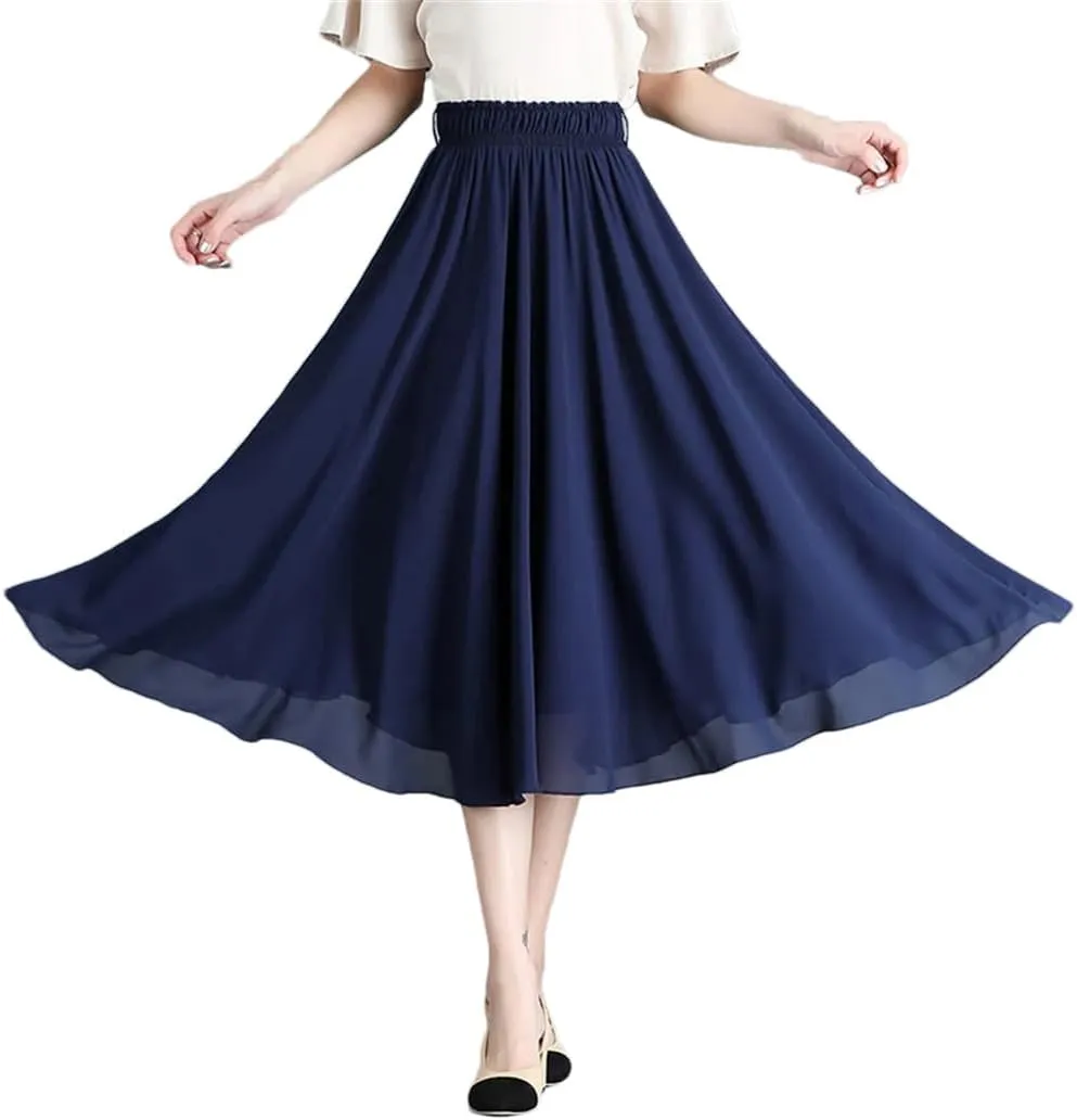 Skirts for Women Midi Pleated Skirt Women Long A-Line Skirt High Waist Skirts