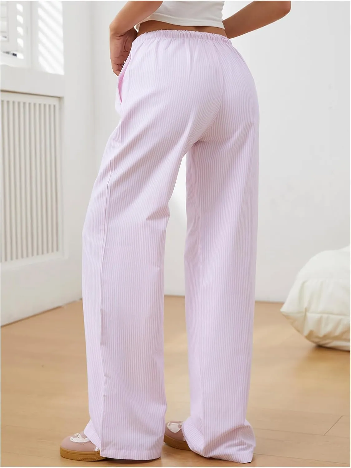 SOLY HUX Women's Drawstring Straight Leg Baggy Pants Casual Lounge Pants Trousers with Pocket