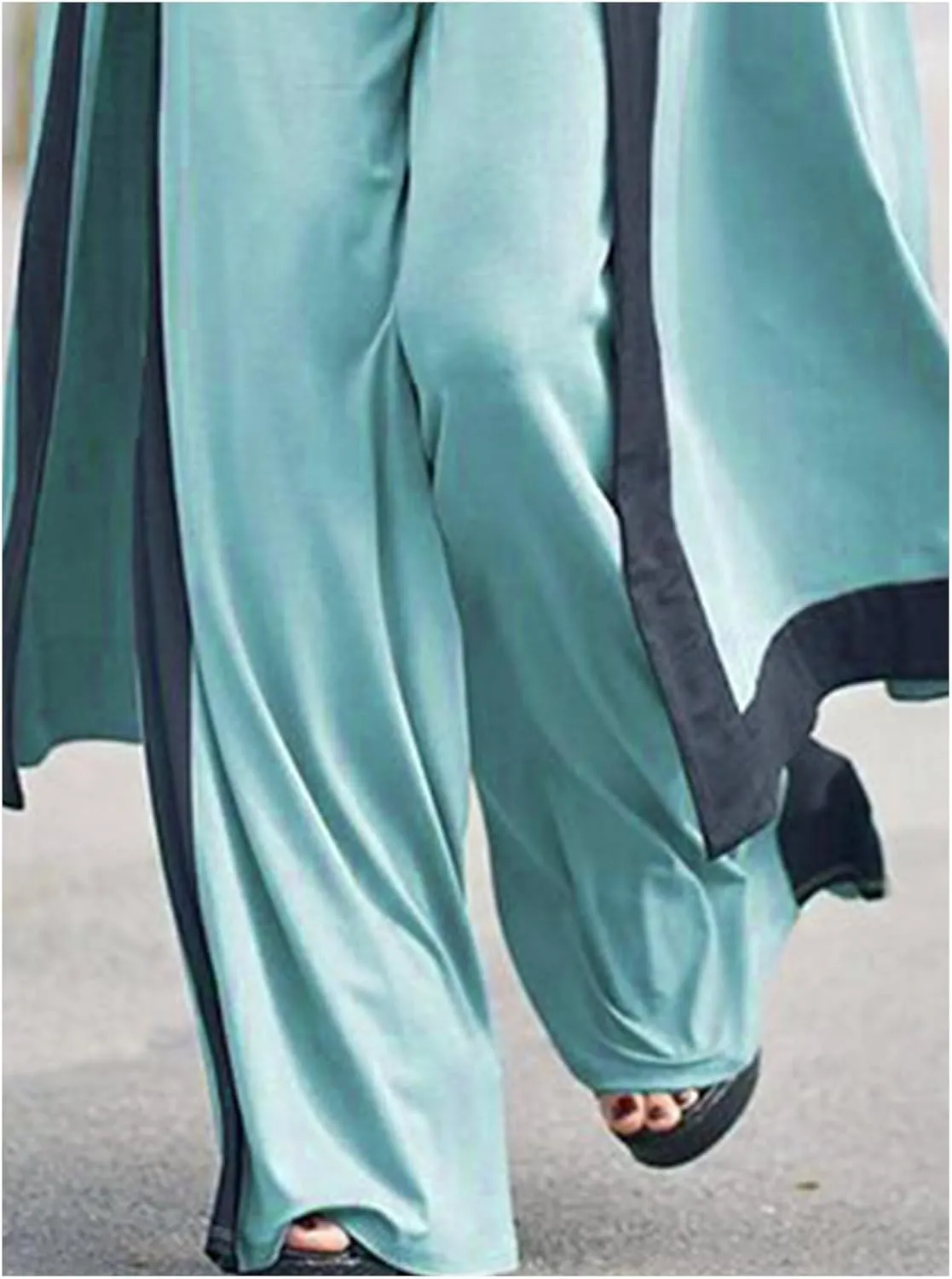 SOMTHRON Women's 3 Piece Outfits Loungewear Sets Long Cardigan Cover up Tank Top Wide Leg Loose Pants Set Tracksuit