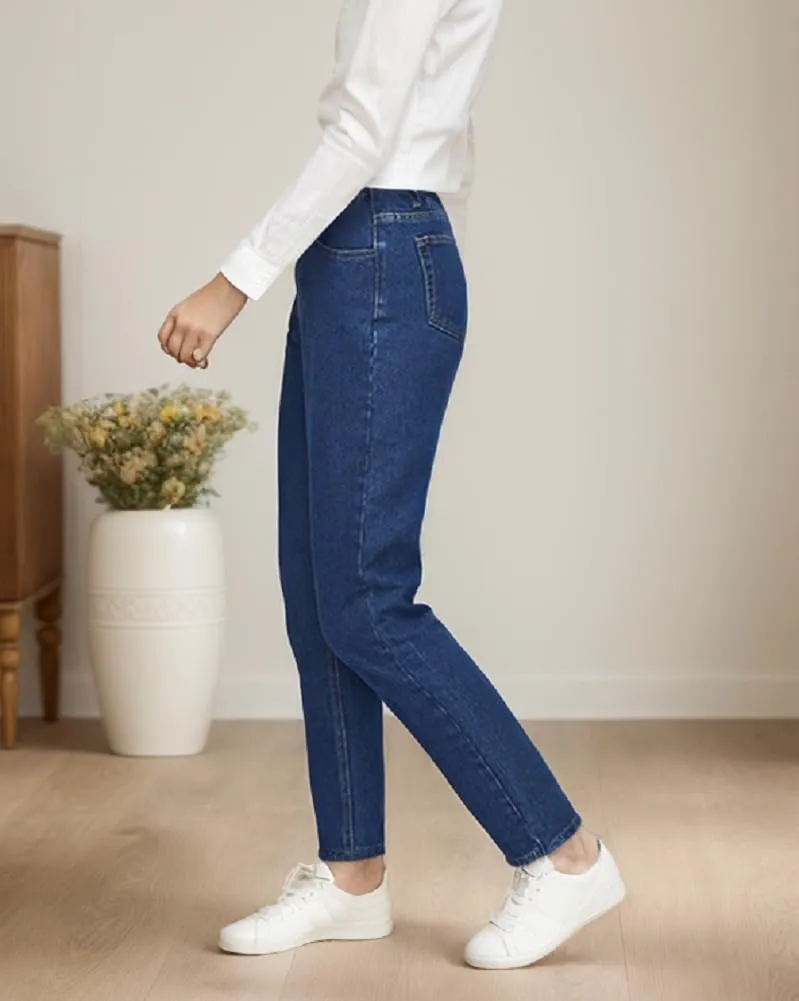 Sorrica Women's Juniors Boyfriend Jean Straight-Leg Mom Denim Pants