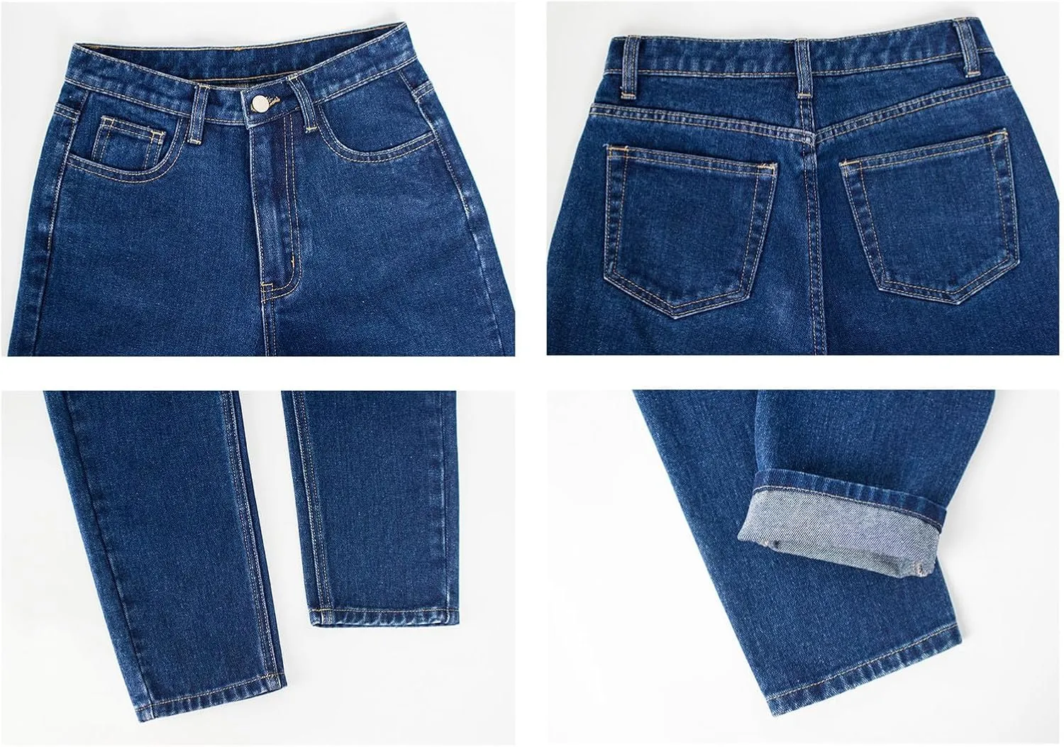 Sorrica Women's Juniors Boyfriend Jean Straight-Leg Mom Denim Pants