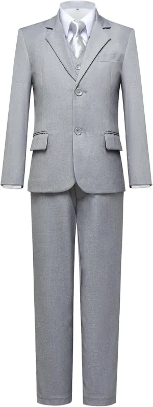 Suit for Boy Formal Slim Fit Tuxedo 5 Pieces Kids Toddler Wedding Outfit Blazer Pants Vest Set Boys Suits