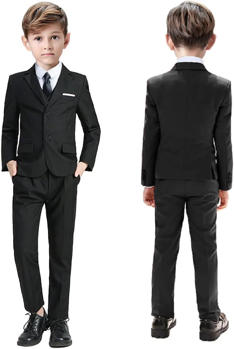 Suit for Boy Formal Slim Fit Tuxedo 5 Pieces Kids Toddler Wedding Outfit Blazer Pants Vest Set Boys Suits