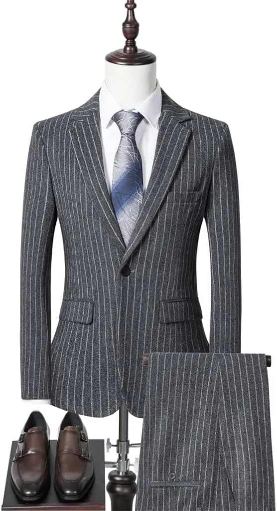 (Suit   Pants British Wool Casual Business Work Banquet Wedding Men's Suit Two-Piece Set