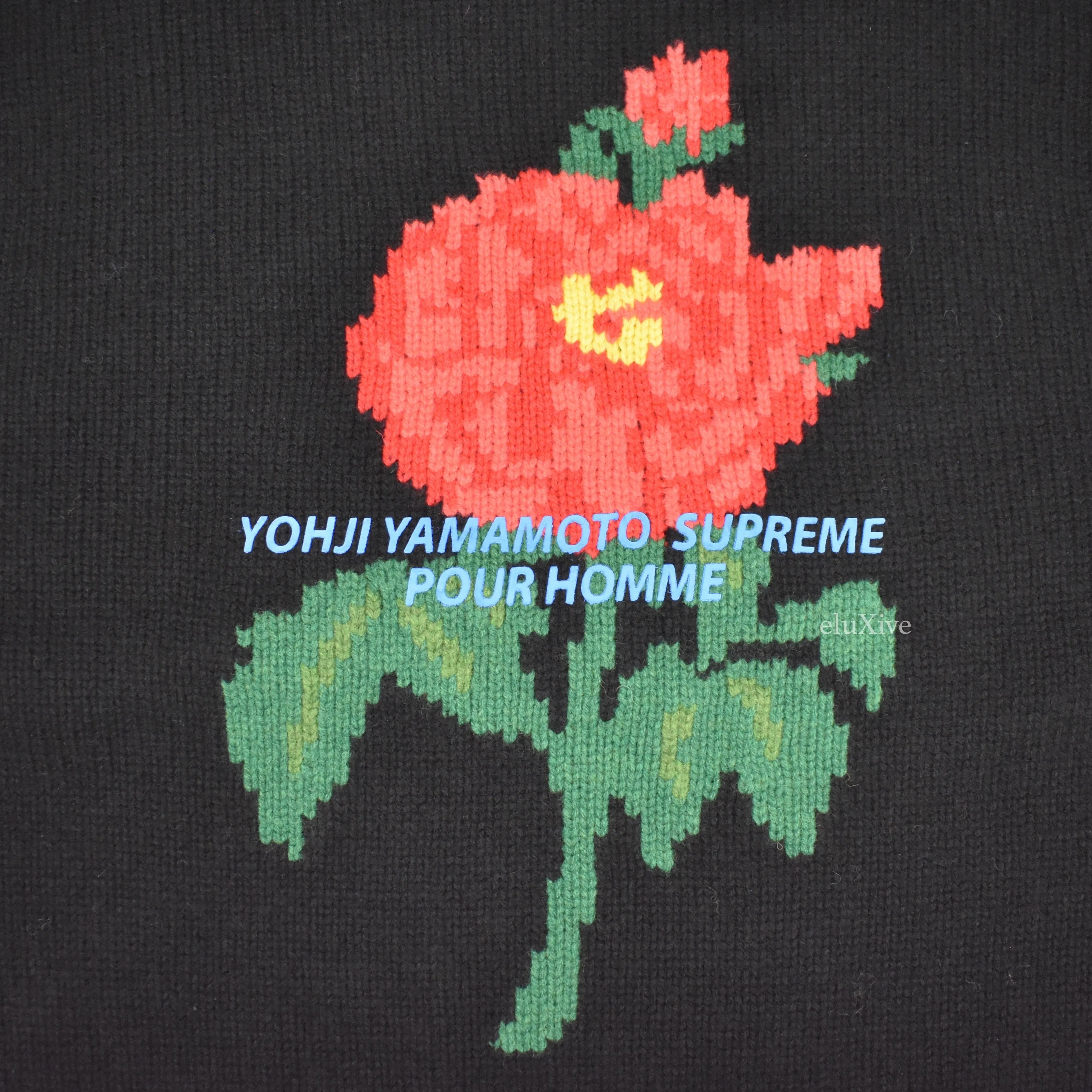 Supreme x Yohji Yamamoto - Intarsia Knit Flower Logo Sweater