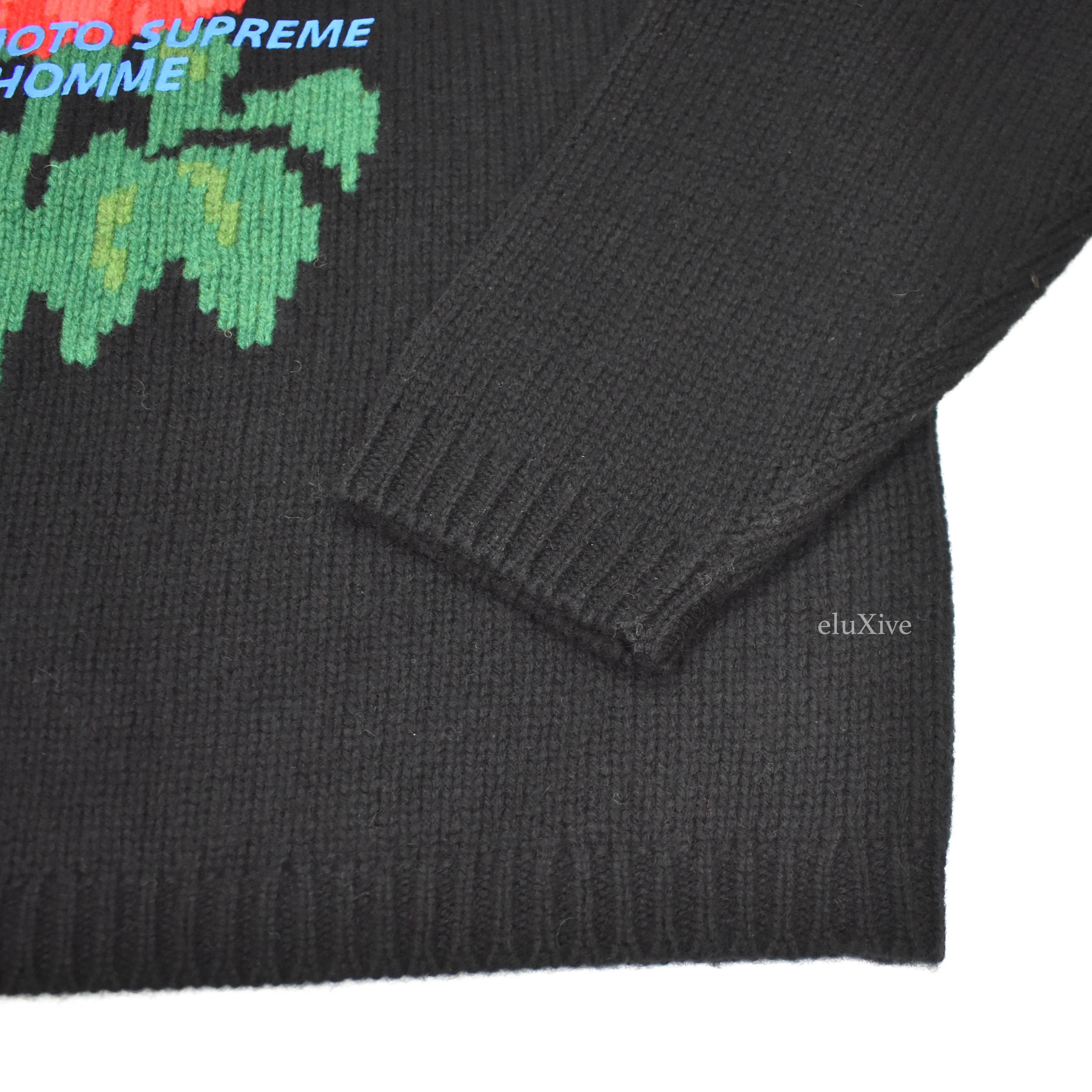 Supreme x Yohji Yamamoto - Intarsia Knit Flower Logo Sweater
