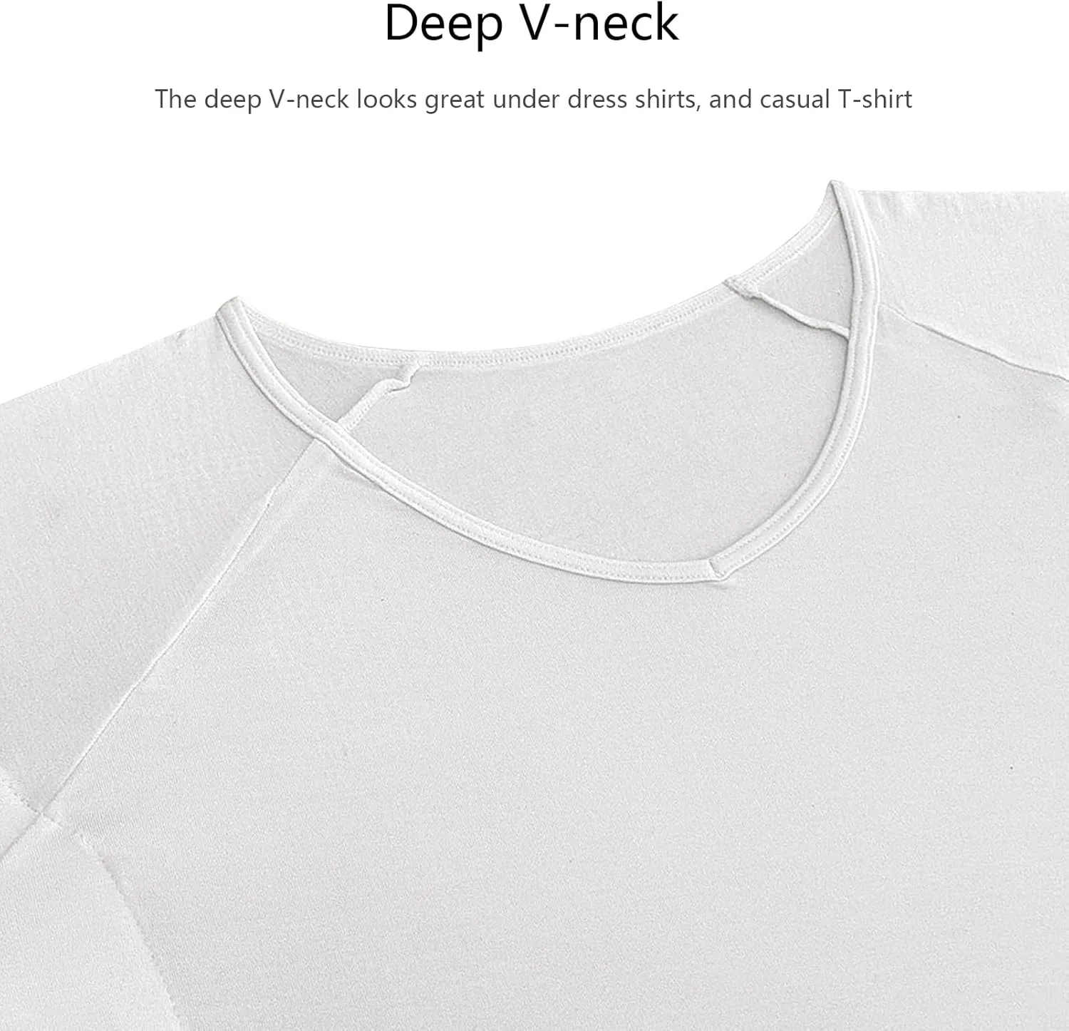 Sweat Proof Undershirt, Men's V Neck Sweatproof Short Sleeve, T-Shirt with Underarm Sweat Pads, Quick-Dry