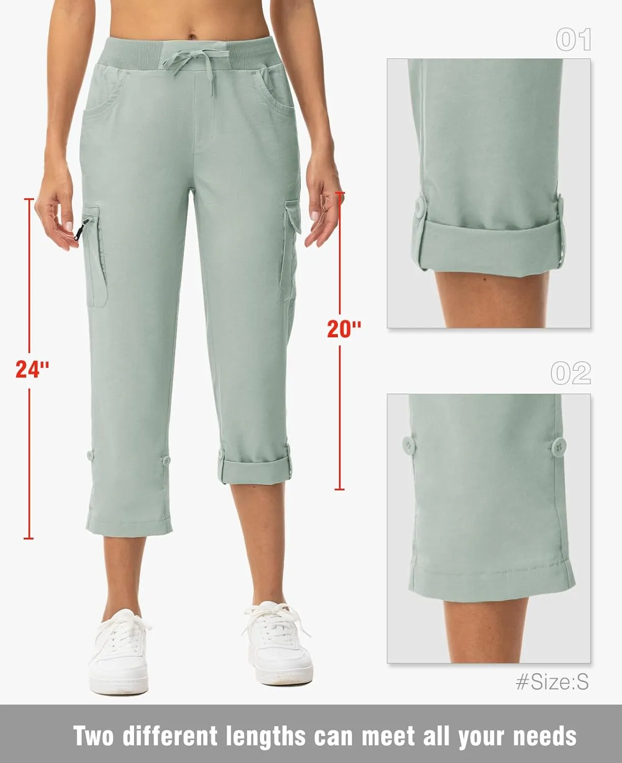 TBMPOY Womens Cargo Capris Lightweight Hiking Pants 6 Pockets Quick Dry Casual Outdoor Trip Loose Shorts Cropped Cotton