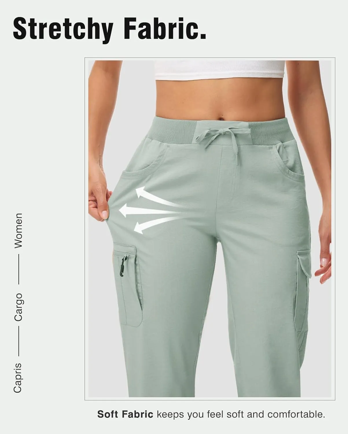 TBMPOY Womens Cargo Capris Lightweight Hiking Pants 6 Pockets Quick Dry Casual Outdoor Trip Loose Shorts Cropped Cotton