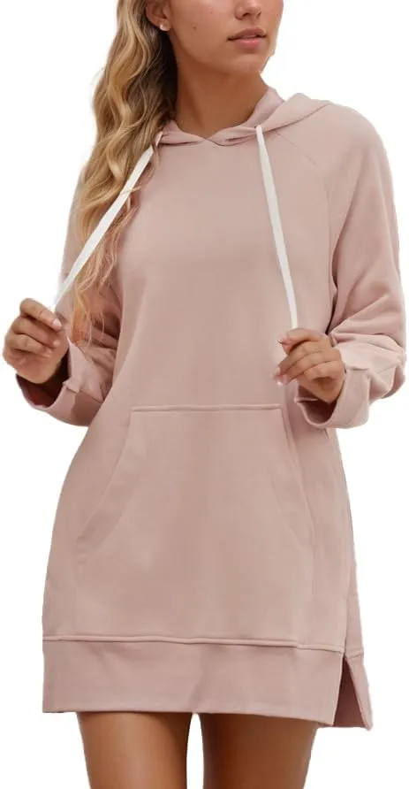 TIAFORD Womens Oversized Hoodie Sweatshirt Solid Drawstring Casual Long Sleeve Hoodies with Pocket Pullover Top Jumper