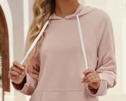 TIAFORD Womens Oversized Hoodie Sweatshirt Solid Drawstring Casual Long Sleeve Hoodies with Pocket Pullover Top Jumper