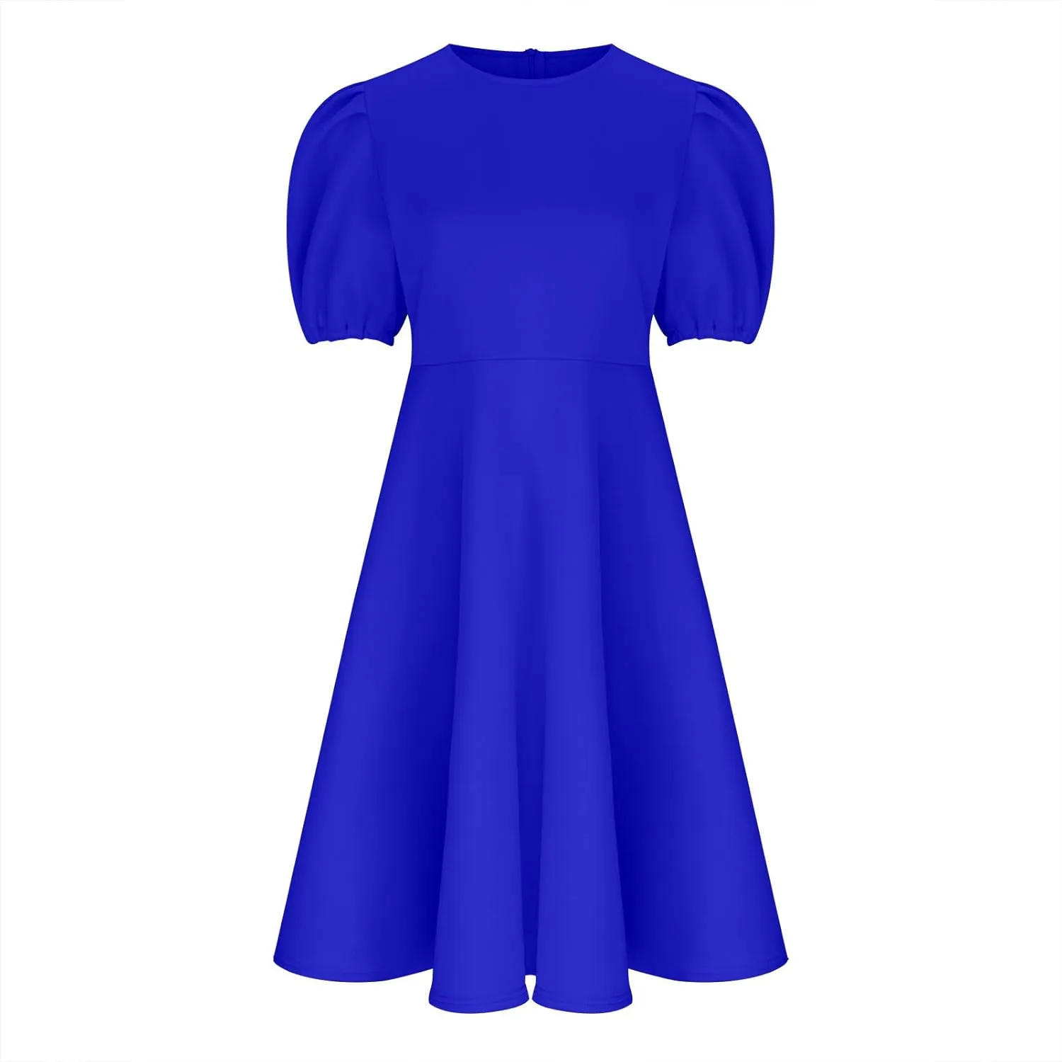 Uillui Plus Size Dress for Women Bubble Sleeve Tapered Waist a Line Dress Flowy Swing Dress Formal Cocktail Prom Party Dress
