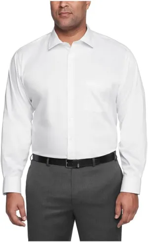 Van Heusen Men's Big Fit Dress Shirt Ultra Wrinkle Free Flex Collar Stretch (Big and Tall)