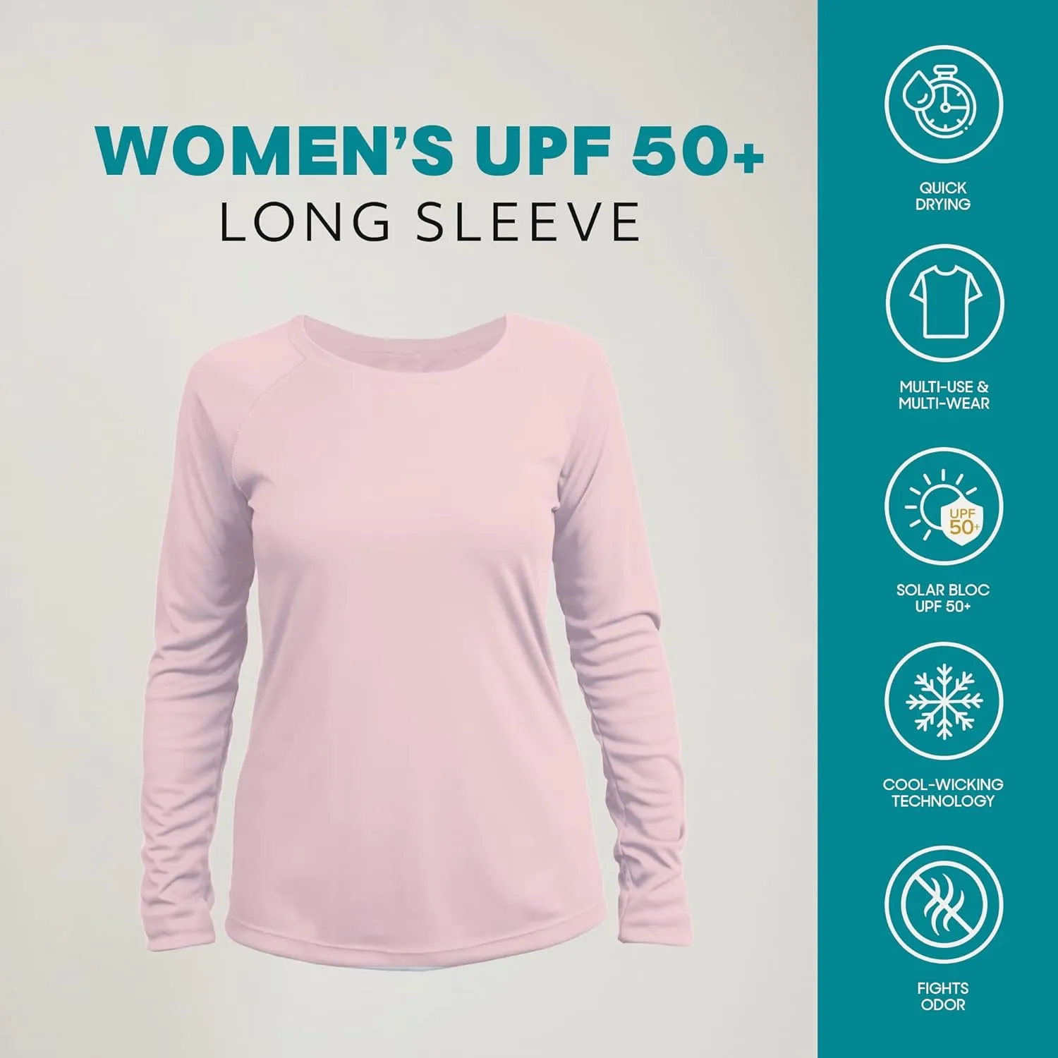 Vapor Apparel Womens UPF 50  UV Sun Protection Long Sleeve Performance Regular Fit T-Shirt for Sports and Outdoor