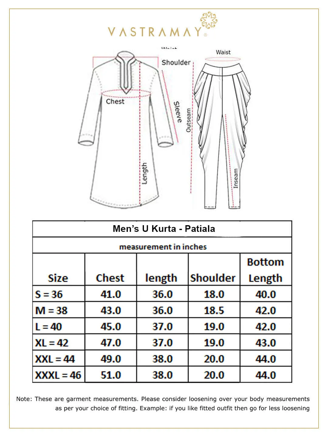 VASTRAMAY Grey Cotton Kurta Patiala Set