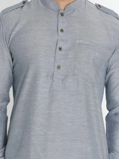 VASTRAMAY Grey Cotton Kurta Patiala Set
