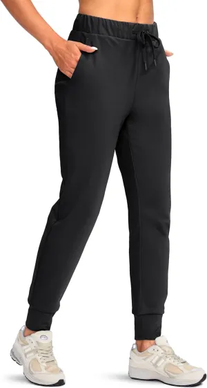 Viodia Women's Fleece Lined Joggers Thermal Winter Sweatpants Waterproof Cold Weather Pants for Hiking Travel Running