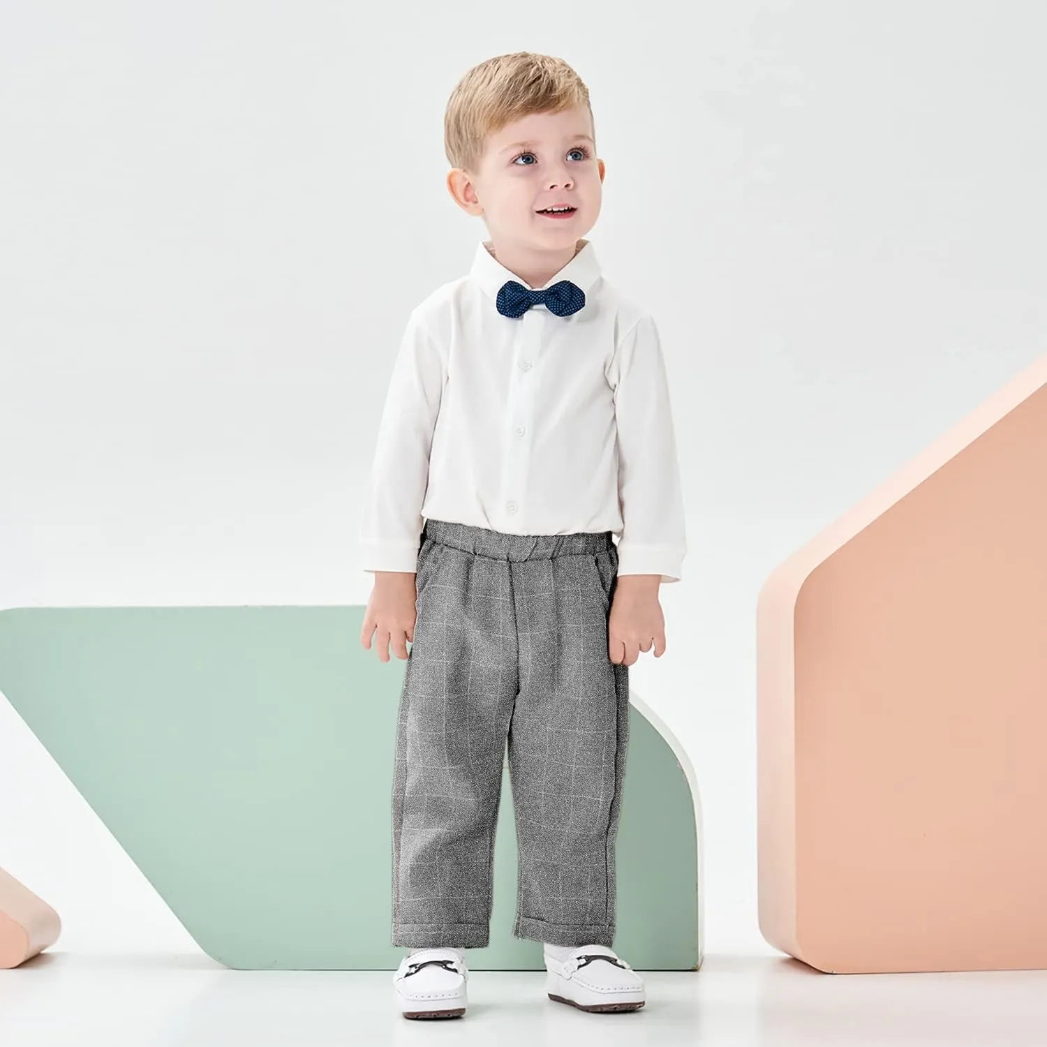 Volunboy Baby Boy Suit Toddler Formal Outfit Kids 3 Piece Vest Gentleman Clothes Long Sleeve Shirt and Pants Set
