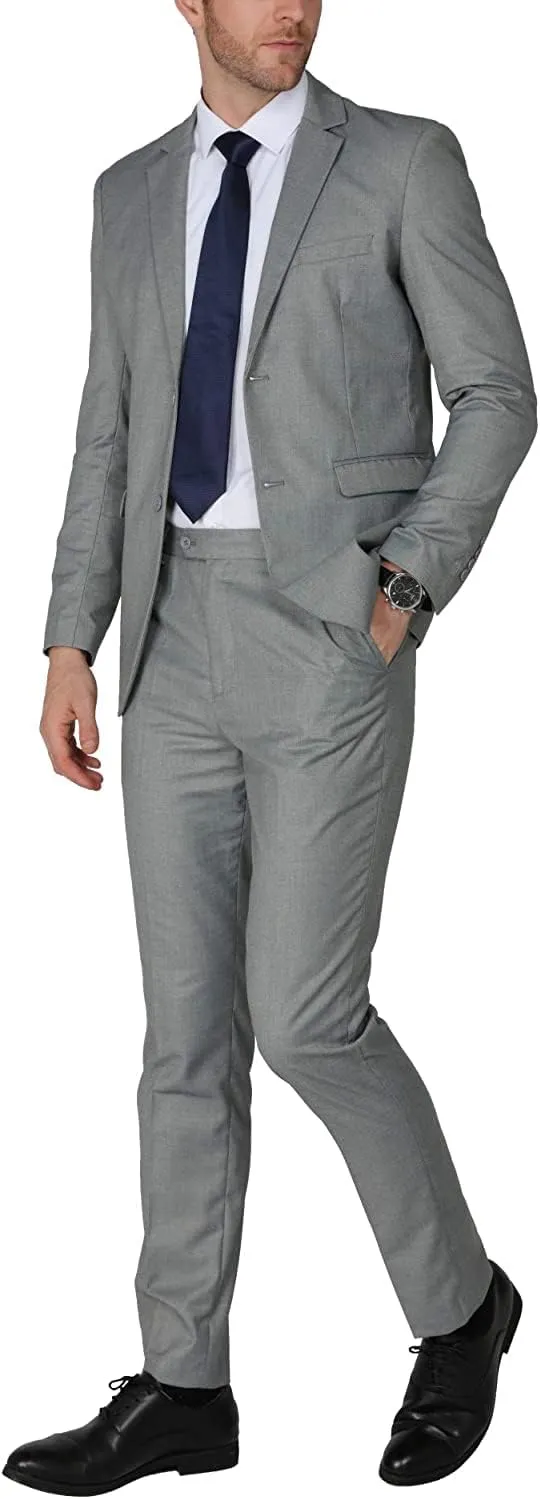 WEEN CHARM Men's Suits Slim Fit 2 Piece Two Button Blazer Wedding Prom Tuxedo Single Breasted Jacket Pants Set