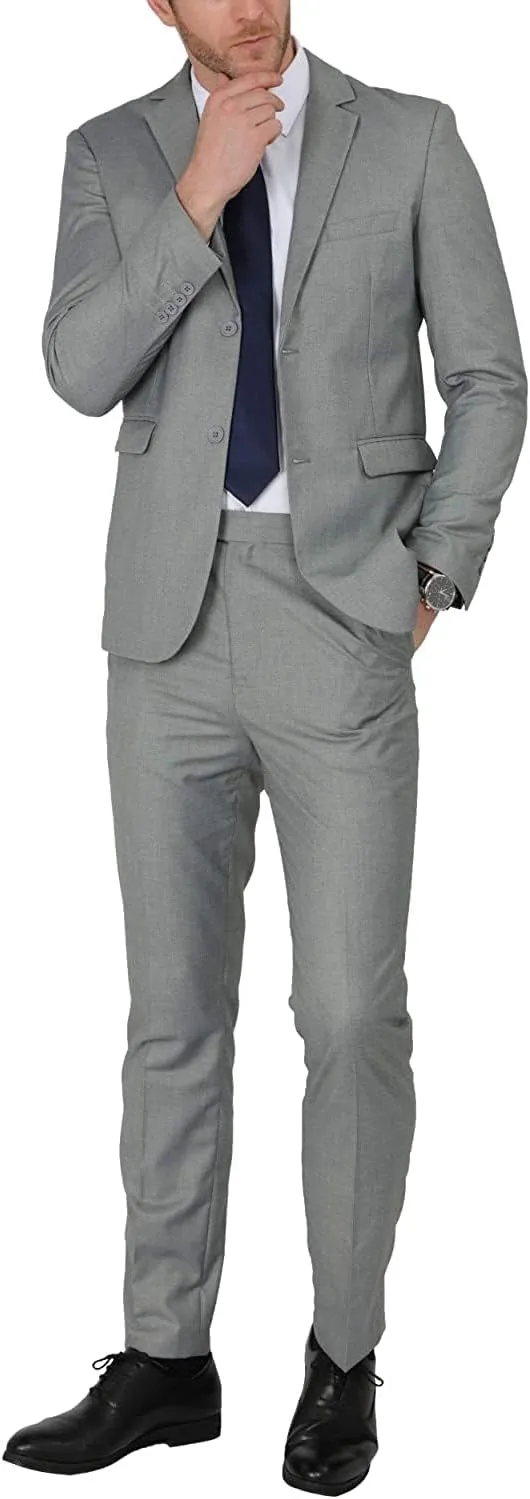 WEEN CHARM Men's Suits Slim Fit 2 Piece Two Button Blazer Wedding Prom Tuxedo Single Breasted Jacket Pants Set