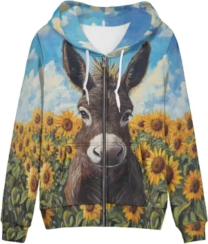 WELLFLYHOM Y2k Hoodie Women Zip Up Sweatshirt Long Sleeve Shirt Hooded Cardigan