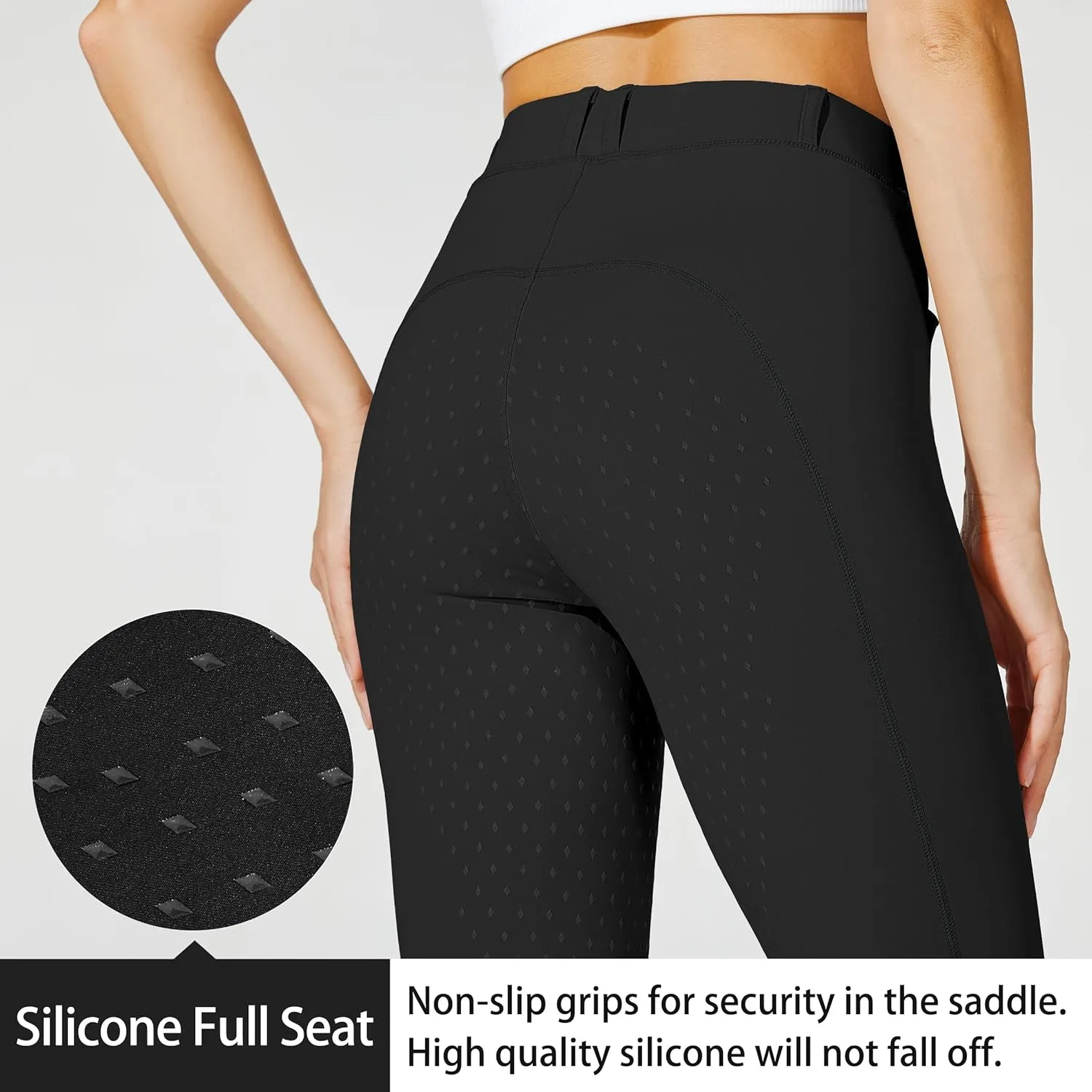 Willit Women's Horse Riding Pants Full Seat Silicone Equestrian Breeches Horseback Schooling Tights Zipper Pockets