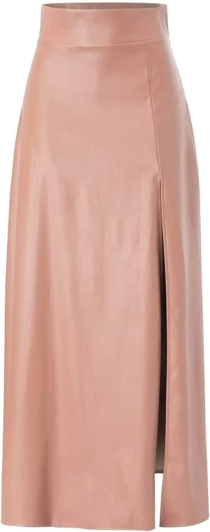Woman New Sexy Leather Clothes High Split Irregular Skirt Leather Skirt Sexy Skirts for Women